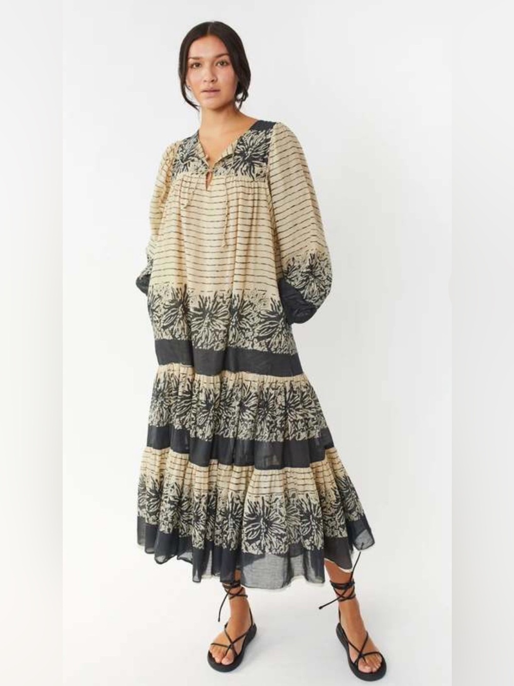 Matta NY Jaani Bagh Dress in Kala Handmade in India , Small (294$)